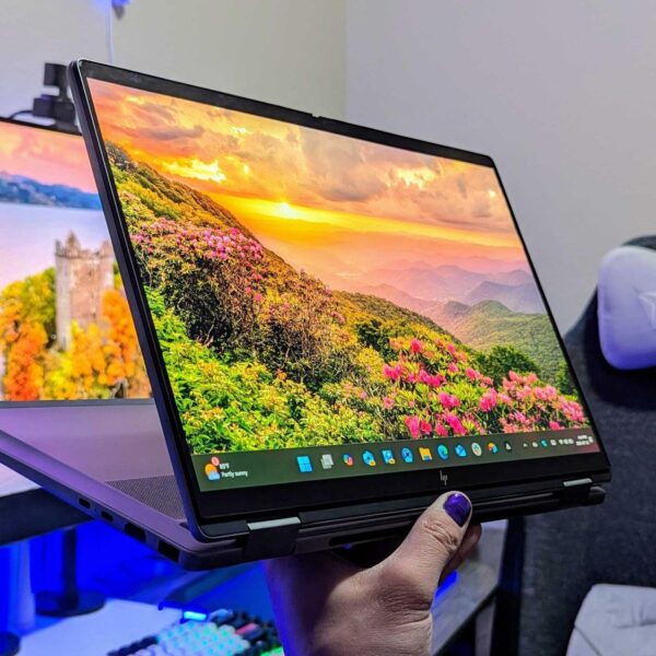 HP Omnibook X Flip 2 in 1 14-KB0023DX, Intel Core Ultra 7 355, Intel Graphics, 16GB DDR5 RAM, 1TB NVMe M.2 SSD, 14" 2K UWVA OLED Touch Screen, Windows 11 Home, Backlit Keyboard, Copilot Plus, Meteor Silver